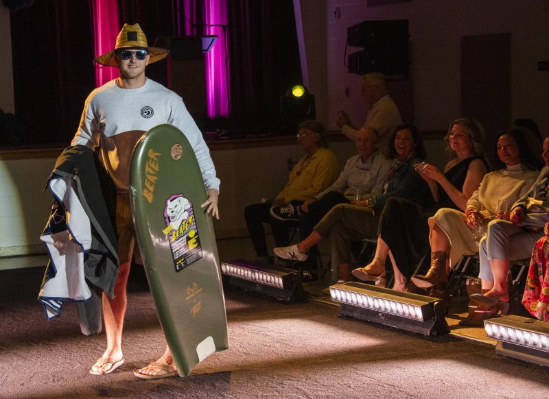 Zane Coulbourne is ready to hit the waves in a Sierra Moon Surf and Skate ensemble.